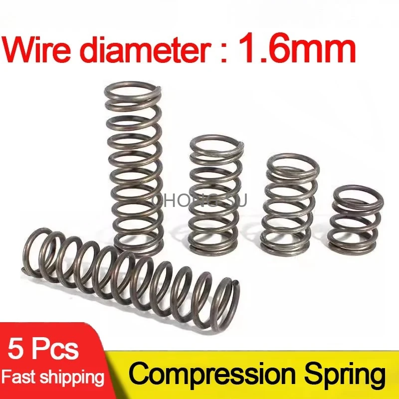 

Wire Diameter 1.6mm 65MN Spring Steel Small and Medium-sized Extended Compression Spring Outer Diameter 9mm/10mm to 25mm 5Pcs