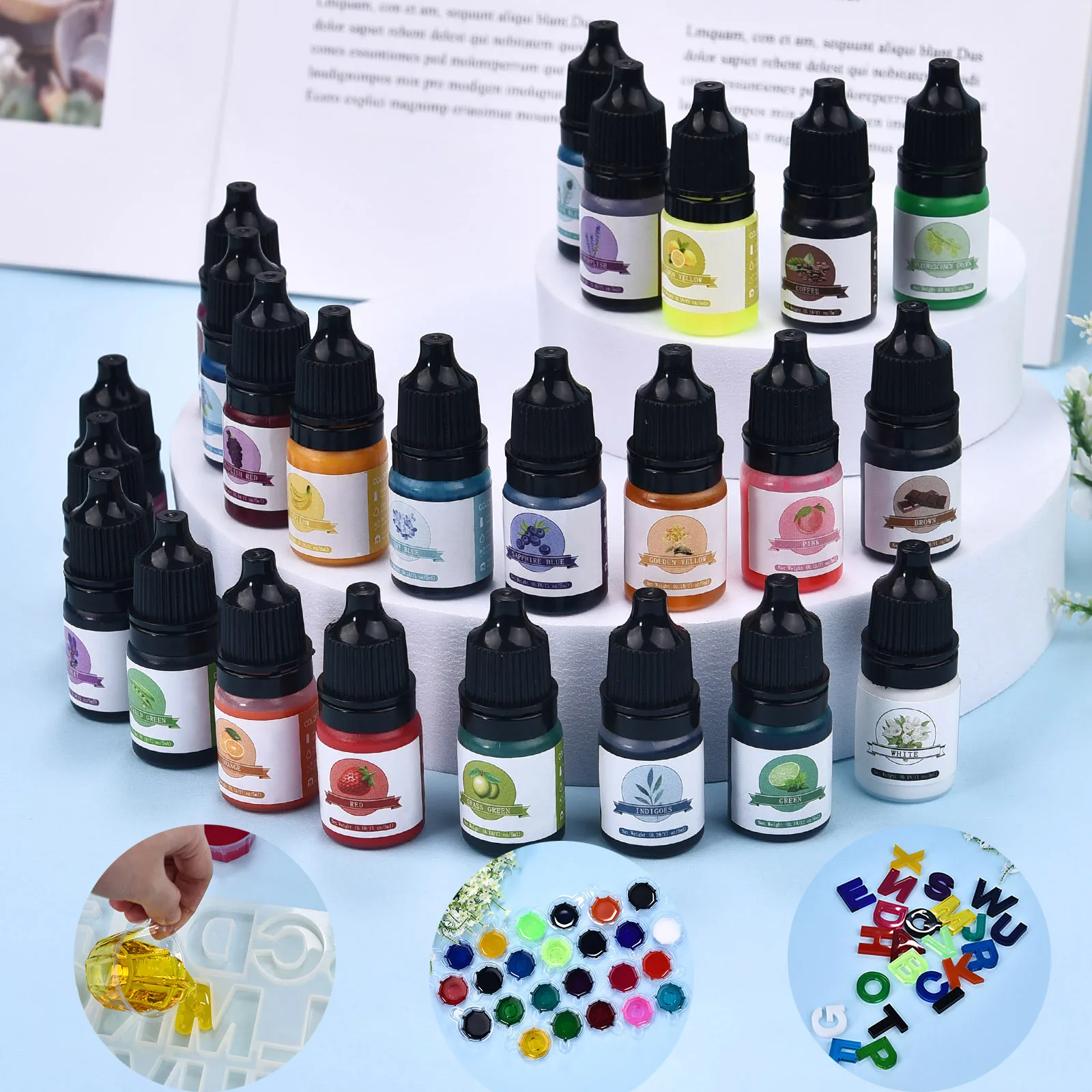 30 Colors Crystal Drop Glue Oily Pigment DIY Epoxy Resin Jewelry Mold Making UV Resin AB Glue Oily Coloring Liquid Pigment