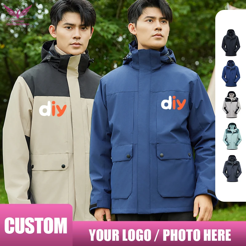 

Custom winter outdoor Jacket Embroidered logo for jacket Male waterproof Warm jacket company batch personality customazitionParK