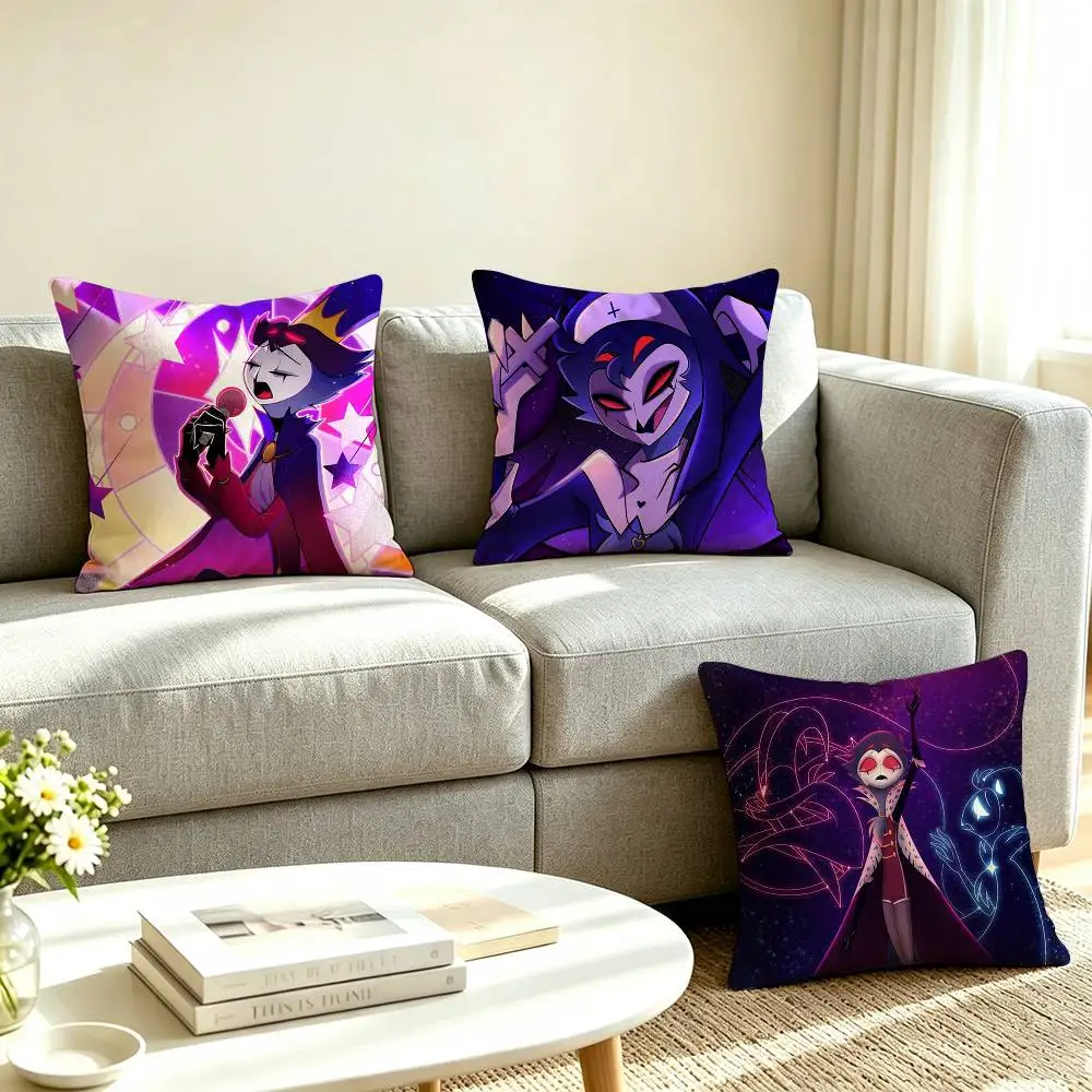 H-Helluva Boss Stolas Animation Square Double-Sided printed Pillow Case Bedroom Bedside Pillow Sofa Cushion Cover