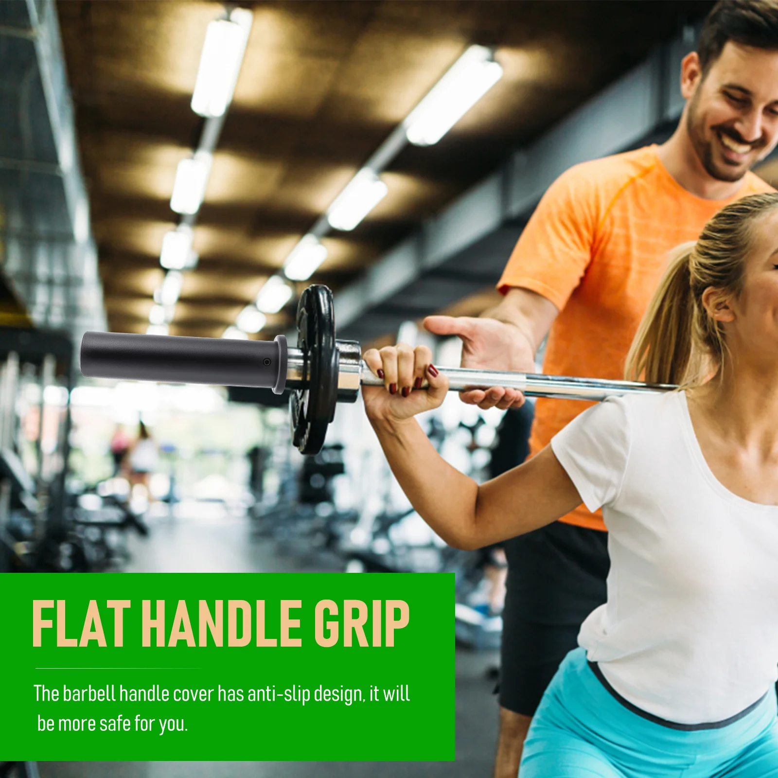 

Durable Barbell Grip Anti Slide Handle Cover for Weightlifting Bar End Protection Black Barbell Handlebar Grip