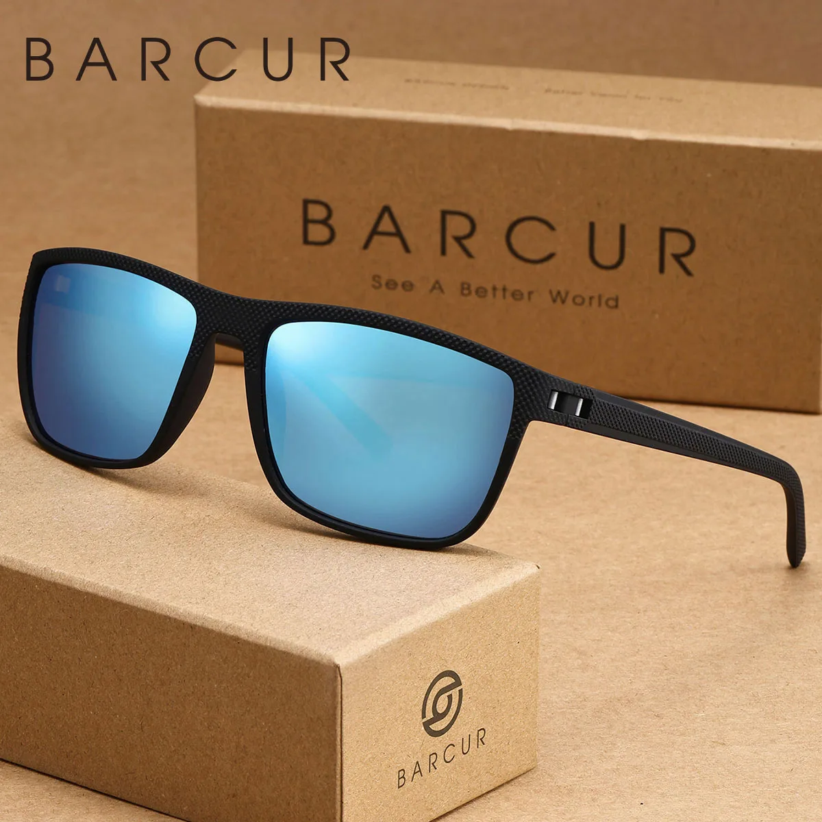 نظارات شمسية مستقطبة بإطار مربع مريح للسيدات من BARCUR للقيادة الذاتية والعطلات والسفر على الشاطئ ونظارات الرجال