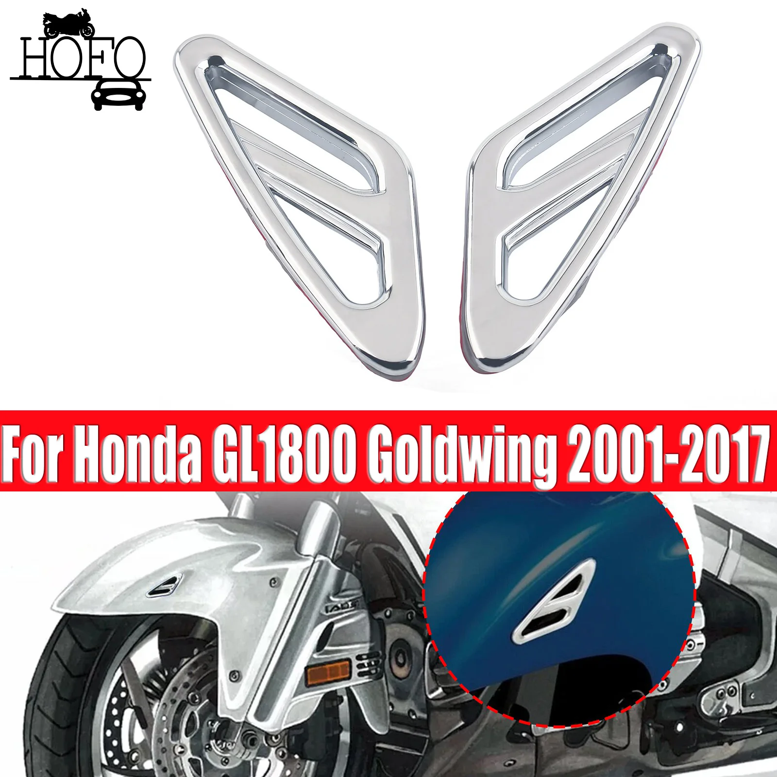 

1 Pair Front Fender Filler Accent For Honda GL1800 Goldwing 2001-2017