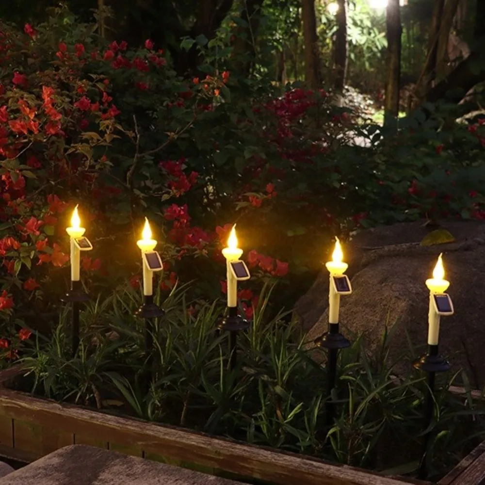 4/6pcs Halloween Solar Candle Lights Flameless Rainproof Desktop Candle Lamp 2 in 1 Home Landscape Decoration Ground Lamp
