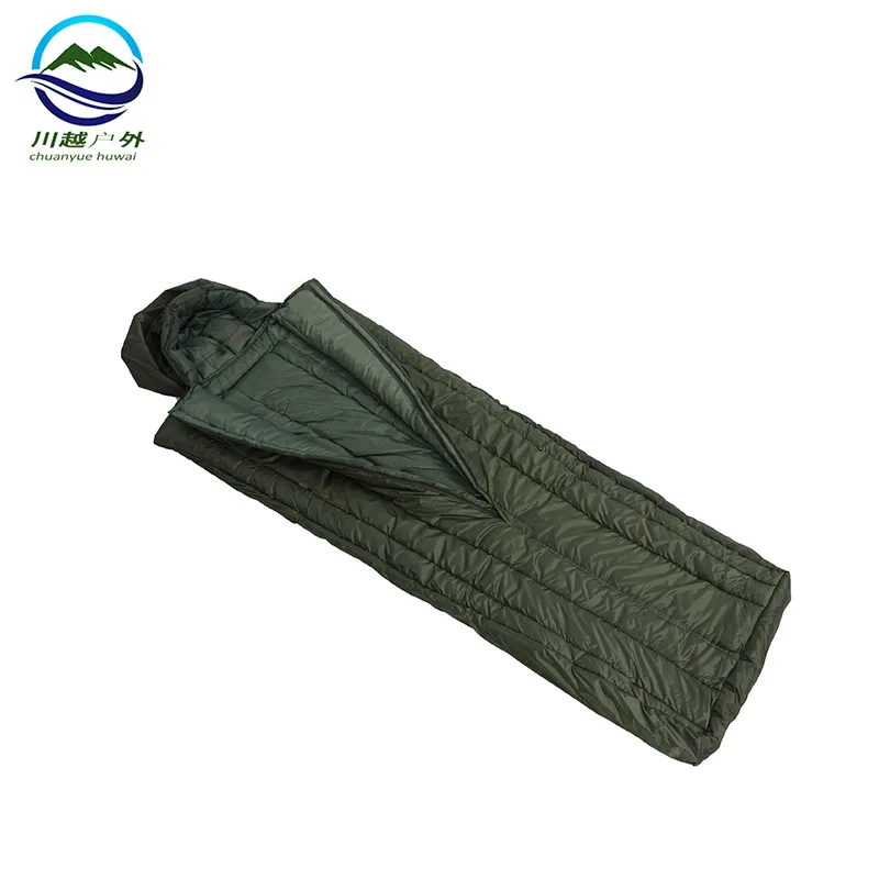 Army Green Sleeping Bag Camping Camping Outdoor Expansion Training Multi-Purpose Integrated Overcoat Warm Sleeping Bag Easy to C