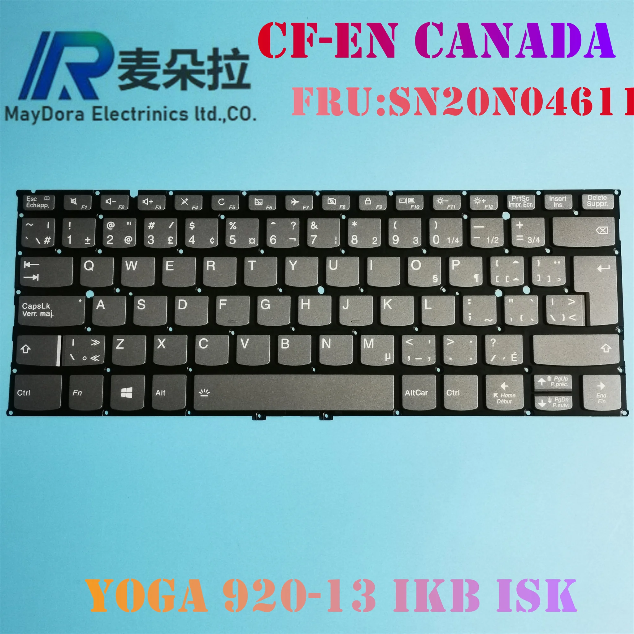 

New Original CF-En Canada backlight keyboard FOR Lenovo Yoga 920-13ISK YOGA 920-13IKB YOGA920-13ISK GRAY SN20N4611