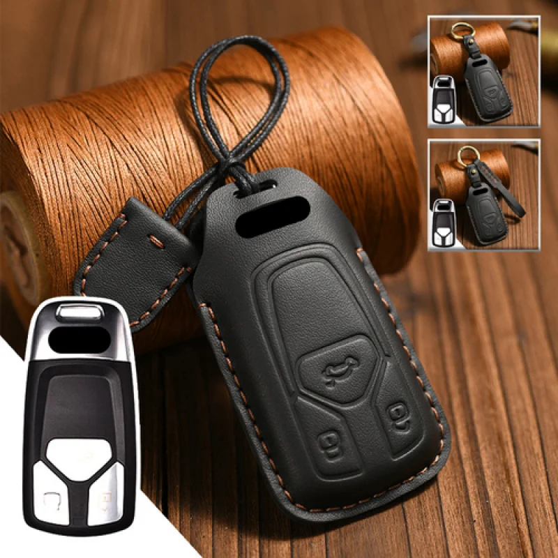 

A+ Genuine Leather Car Key Fob Case Cover Bag For Audi M4 B9 A4 A5 Q5 Q7 S4 S5 TTS