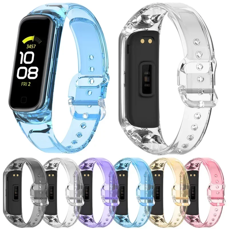 

Transparent Silicone Strap For Samsung Galaxy Fit 2 SM-R220 Discoloration Band Replacement Smart Bracelet For Fit 2 SM-R220