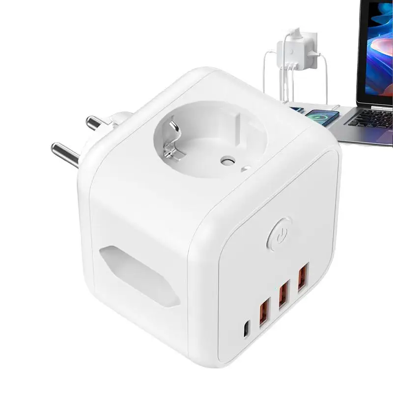 

Адаптеры для розеток, 3 USB-порта, разветвитель защиты от перенапряжений, 3, защита от перегрузки по току переменного тока, экономия места, портативный адаптер с несколькими вилками