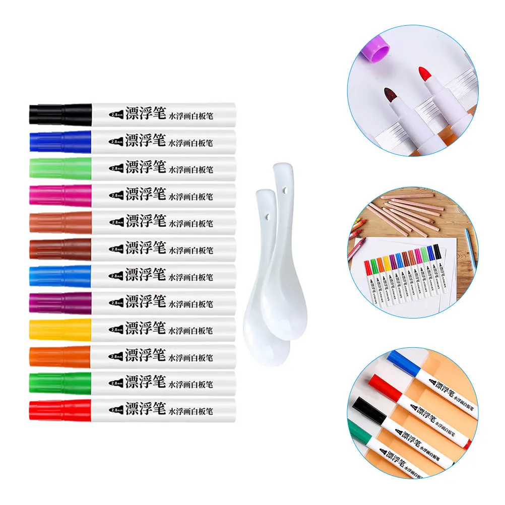 

1Set Water Floating Paint Pens Colorful Erasable Whiteboard Markers Children Educational Painting Tool Portable Dry Erase