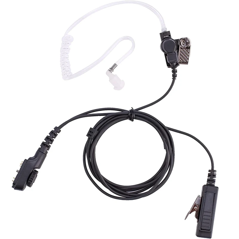 RISENKE-Big PTT Transparent Acoustic Tube Headset, Earpiece for HYT Hytera PD580 PD702 PD780 PD785 Walkie Talkie, PD782