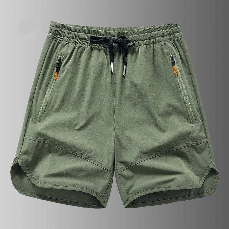 

Men Ice Silk Thin Breathable Loose Running Sports Five Point Shorts Summer Casual Drawstring Pants