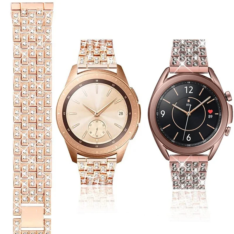 Rotterdam Kly Bling Diamond Strap, Bracelet pour Samsung Galaxy Watch 6, Classic 5 Pro 45mm, Watch 4, Classic 42, 46mm, Active 2 40mm, 44mm