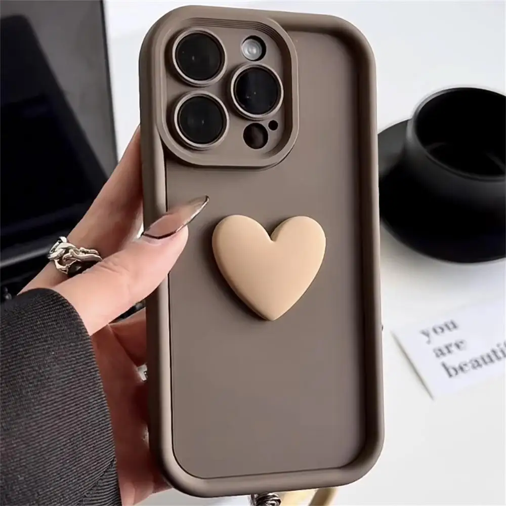 3D Love Heart Solid Color Cover Case for Xiaomi POCO X3 Pro F3 X5 X4 GT F5 F4 M3 Pro MI 11 Lite 5G NE 12T Couple Soft Couqe