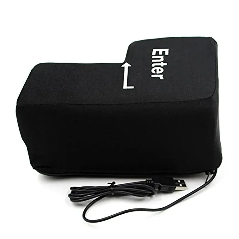 Big USB Enter Key Anti Stress Button Decompression Computer Any Vent Pillows Button Desktop Pillow For Programmer