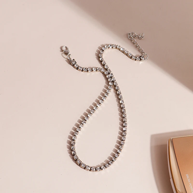 Aihua Sexy Halsband Iced Out Tennis Kette Halskette Für Frauen Luxus Cubic Zirkon Kristall Kurze Hiphop Hals Zubehör Schmuck – Detail 8