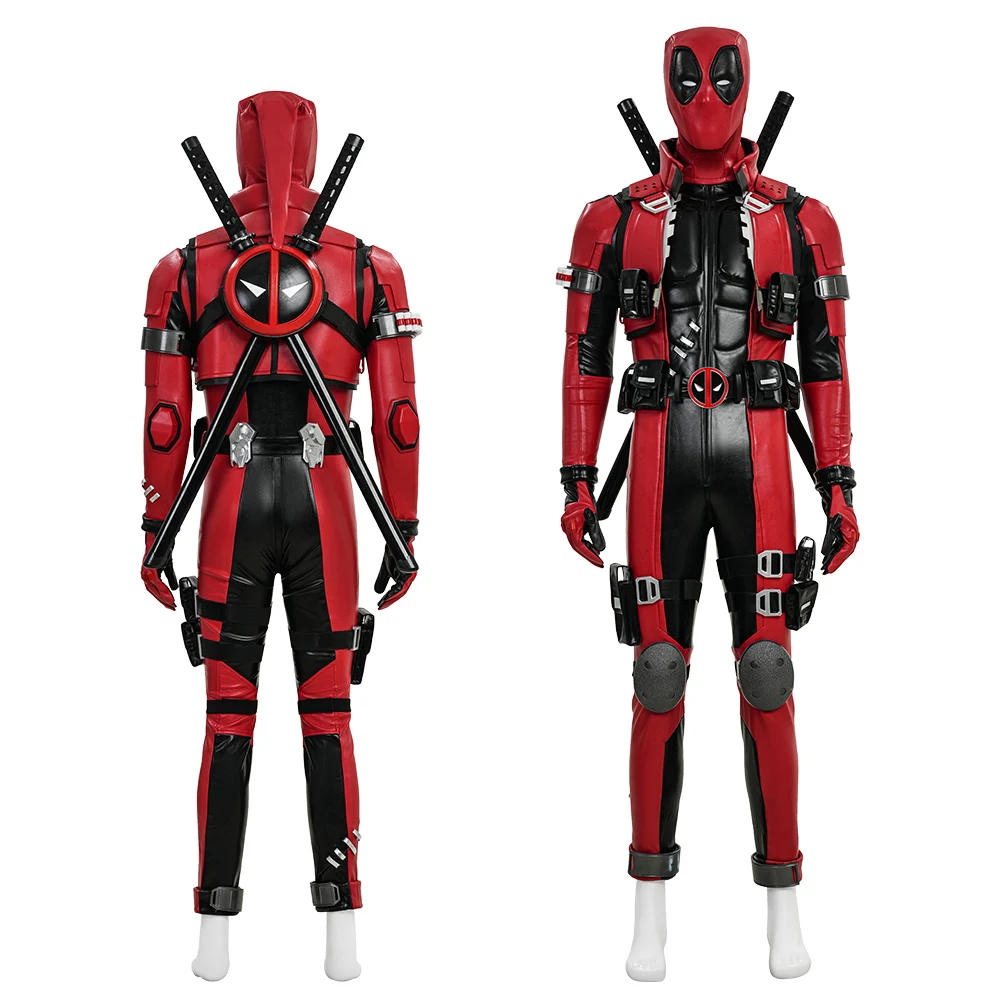 

Adult Men Red Black Hero Cosplay Costume Full Set Slim Fit Custom Size Halloween Outfit