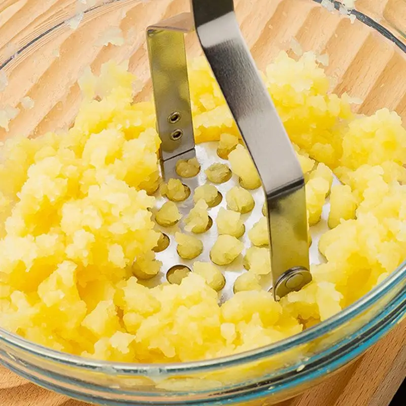 Trituradora de patatas de acero inoxidable, máquina Manual de barro a presión para frutas y verduras, trituradora de alimentos para niños, dispositivo de fabricación Gourmet