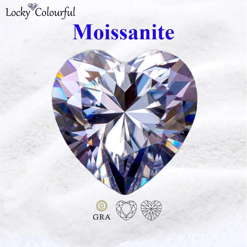 Moissanite A Group Style Hartvorm Meerdere kleuren VVS1 DIY Bedels Kralen voor Sieraden Oorbellen Maken met GRA-certificaat