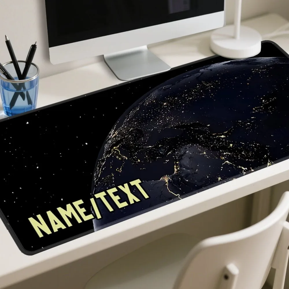Personalized Heavy Rubber Precise Stitched Mouse Pad, Customizable Starlight Text Gaming Desk Mat