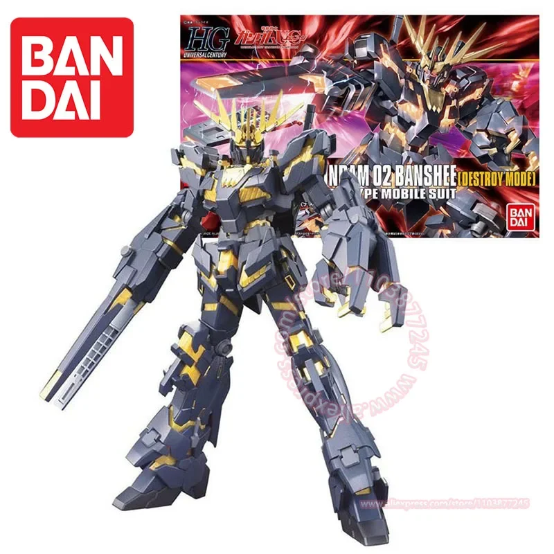 BANDAI HGUC 134 1/144 RX-0 Unicorn Gundam 02 Banshee[Destroy Mode] Figure Model Peripheral Toy Desktop Ornament Assembly Gift