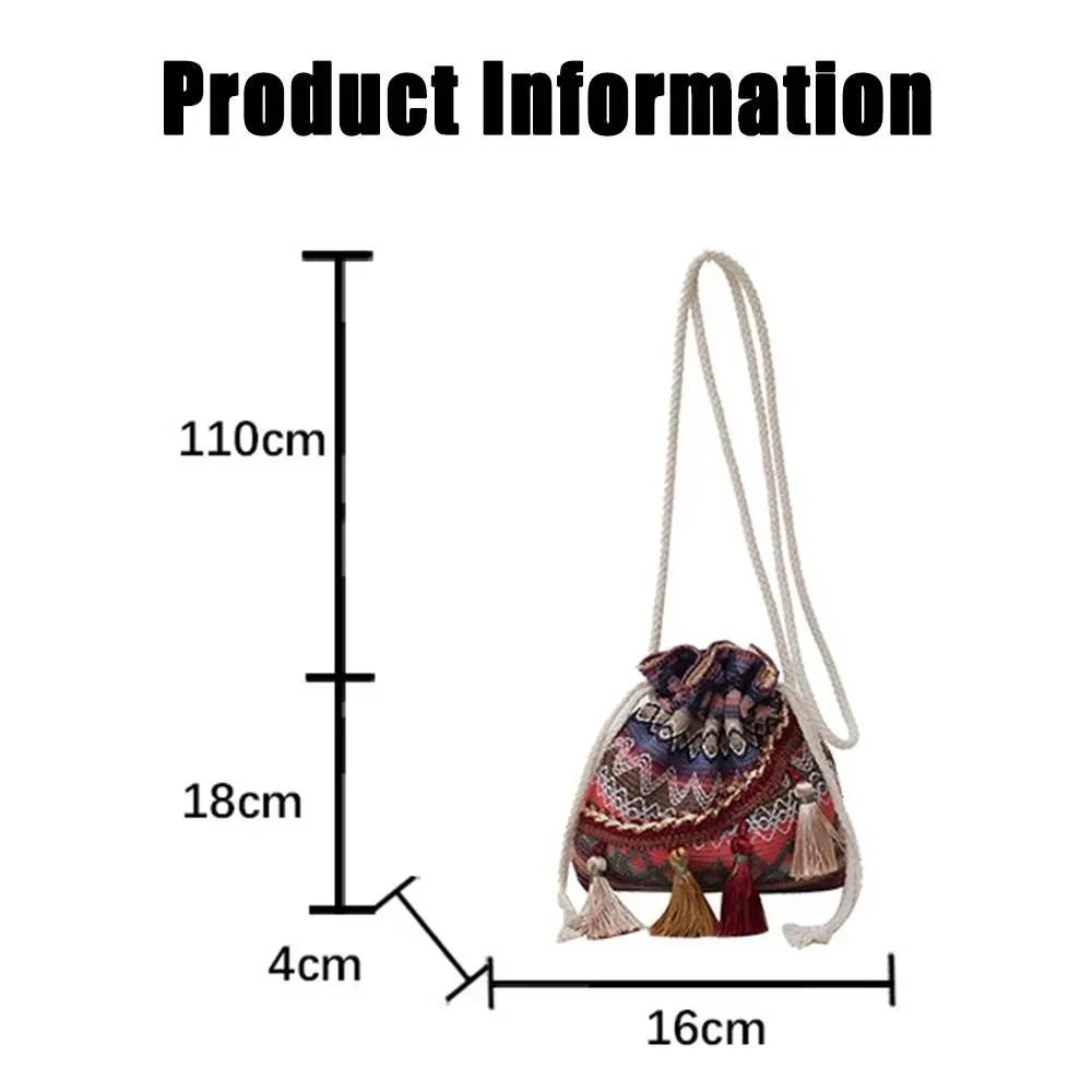 Красочная сумка с кисточками и цветочным принтом, большая вместительная женская сумка через плечо, портативная женская сумка через плечо с вышивкой, уличная