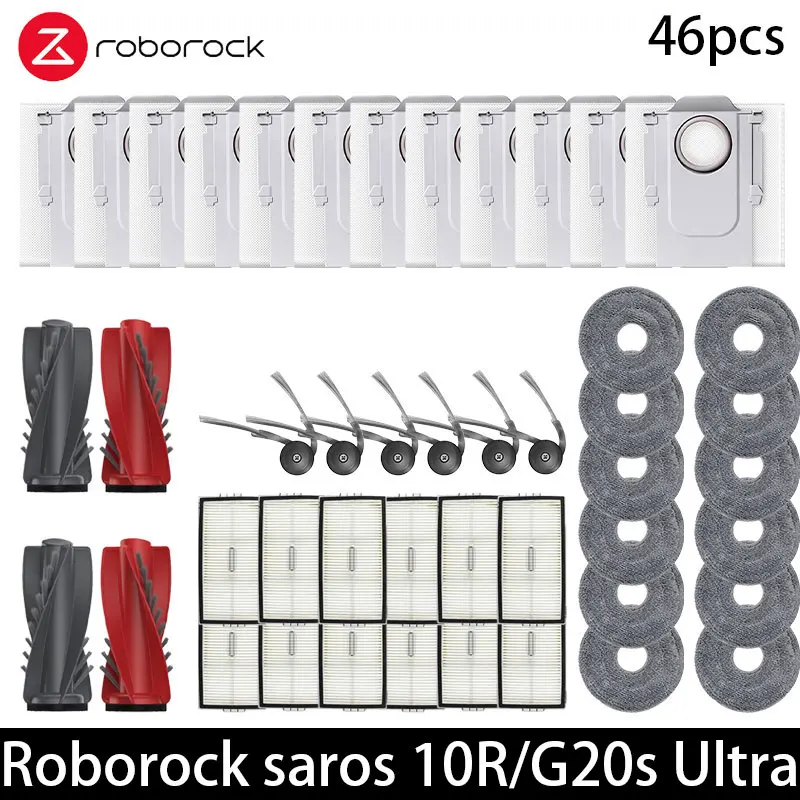 Roborock Saros 10R/G20S Ultra Accessoires Borstel Hepa Filter Mop Doek Stofzak Reserveonderdelen