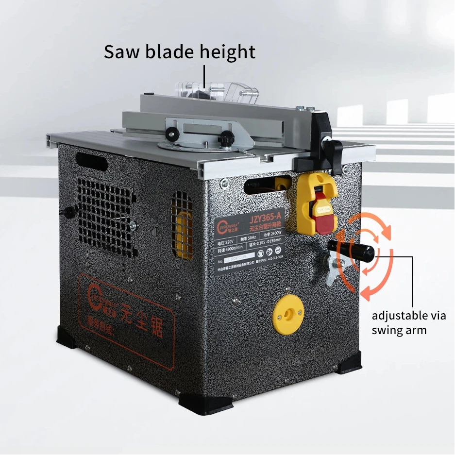 

JZY365-A Small Electric Cut Saw 220V 1400W Multifunctional Woodworking Floor Dust-free Table Saw Cutting Machine