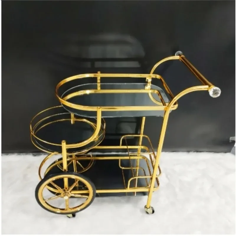 

【From China】High-end Light Retro Middle East Trolley Dessert Restaurant Food Delivery Cart