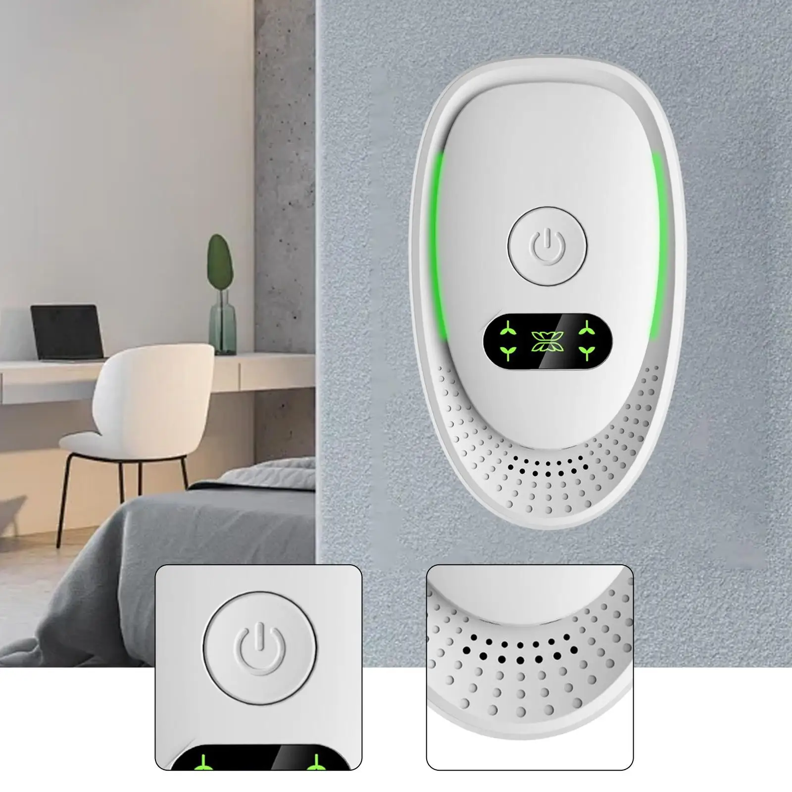 Negative Ion Air Purifier Easy Use Air Cleaner Dust Odor Removal Device for Bedroom Office Kitchen Dorm Room