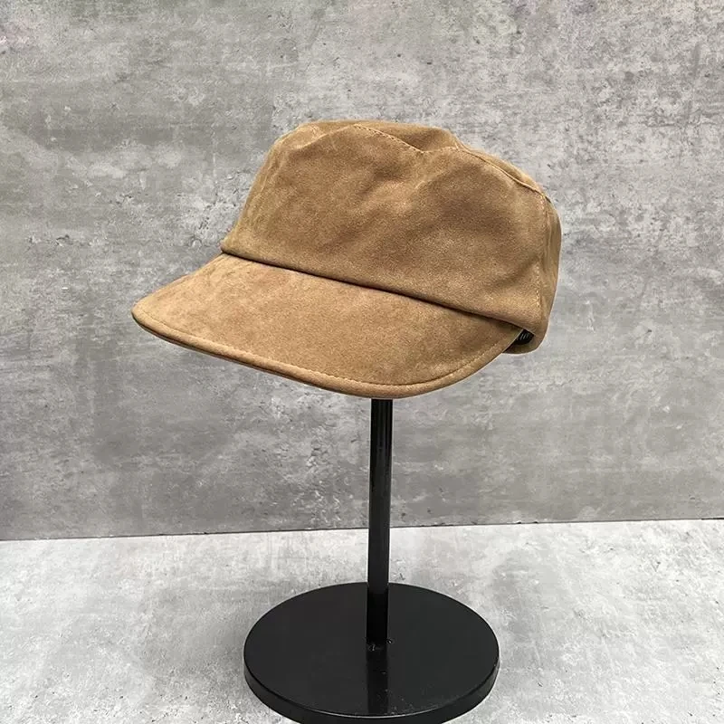 Retro Solid Color Suede Equestrian Hats for Women Medieval Autumn Baseball Caps