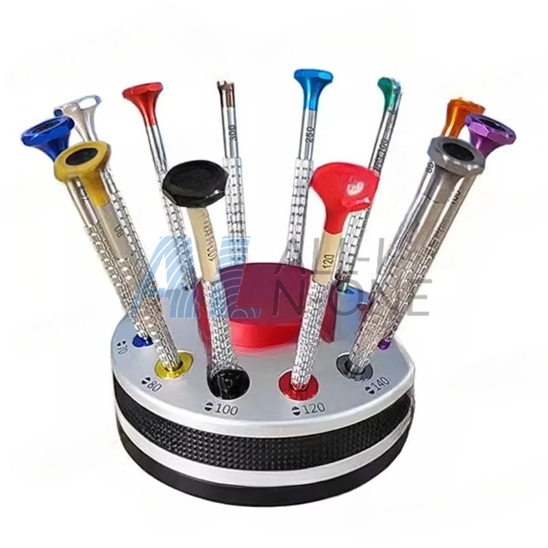 Watch Repair Tool Kit Screwdriver Set Non Slip Arc Grip Ball Bearing S2 Steel Precision Watchmaker Maintenance
