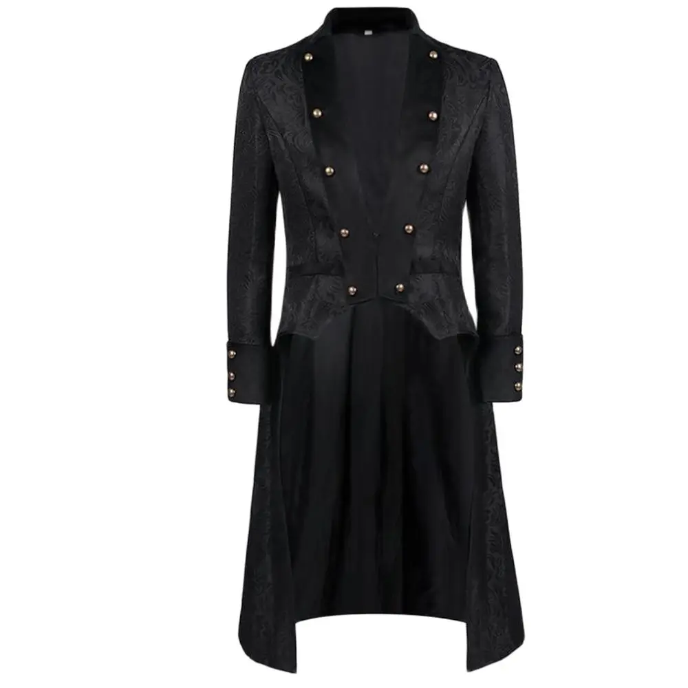 

Men'S Coat Jacket Casual Outerwear Steampunk Retro Tops Uniform Gothic Punk Male Jacket New Fashion Slim Fall Winter 5xl