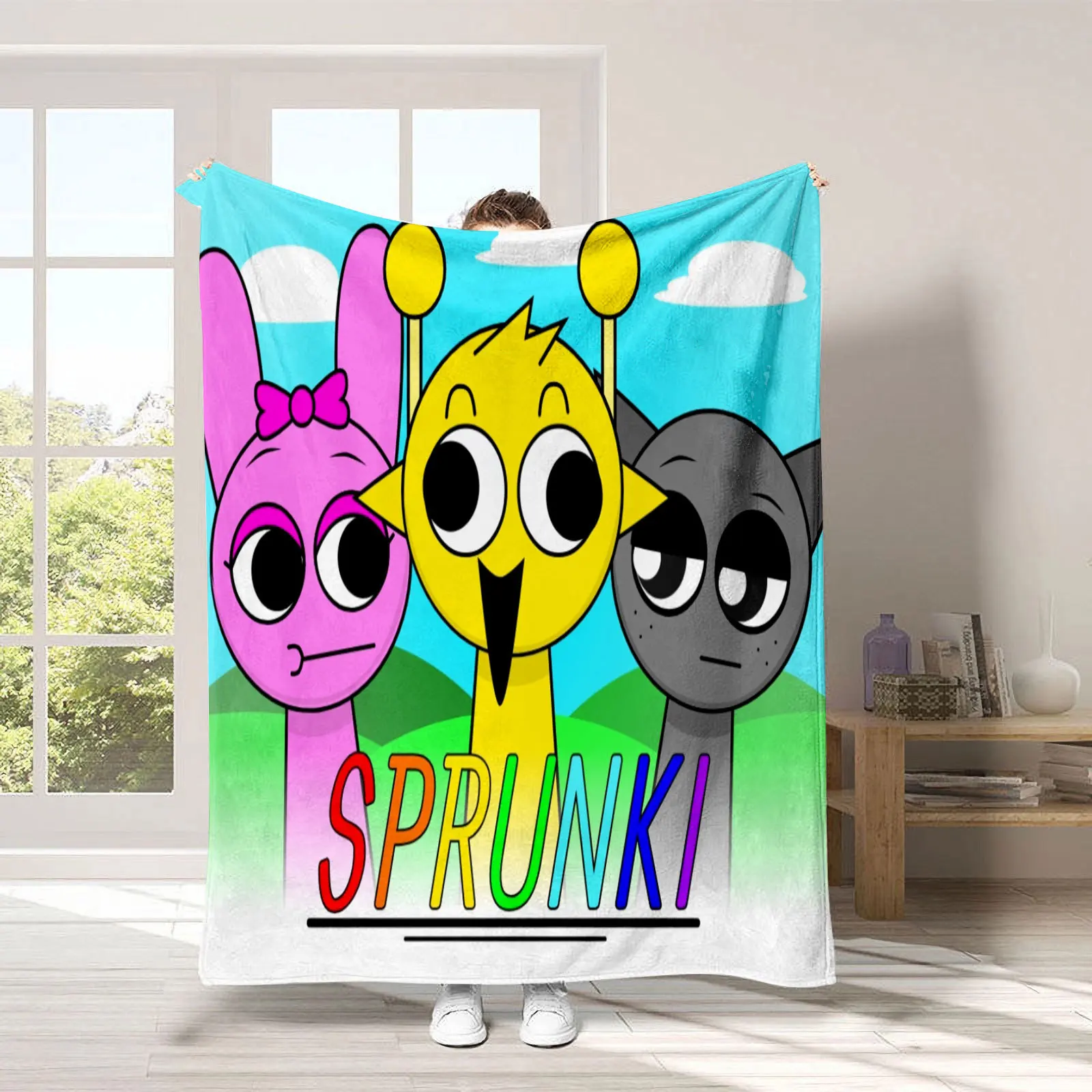 

Пледы из фланели Sprunki Incredibox для детей, мальчиков, летние, легкие, для игр, для кровати, автомобиля, подарки на день рождения