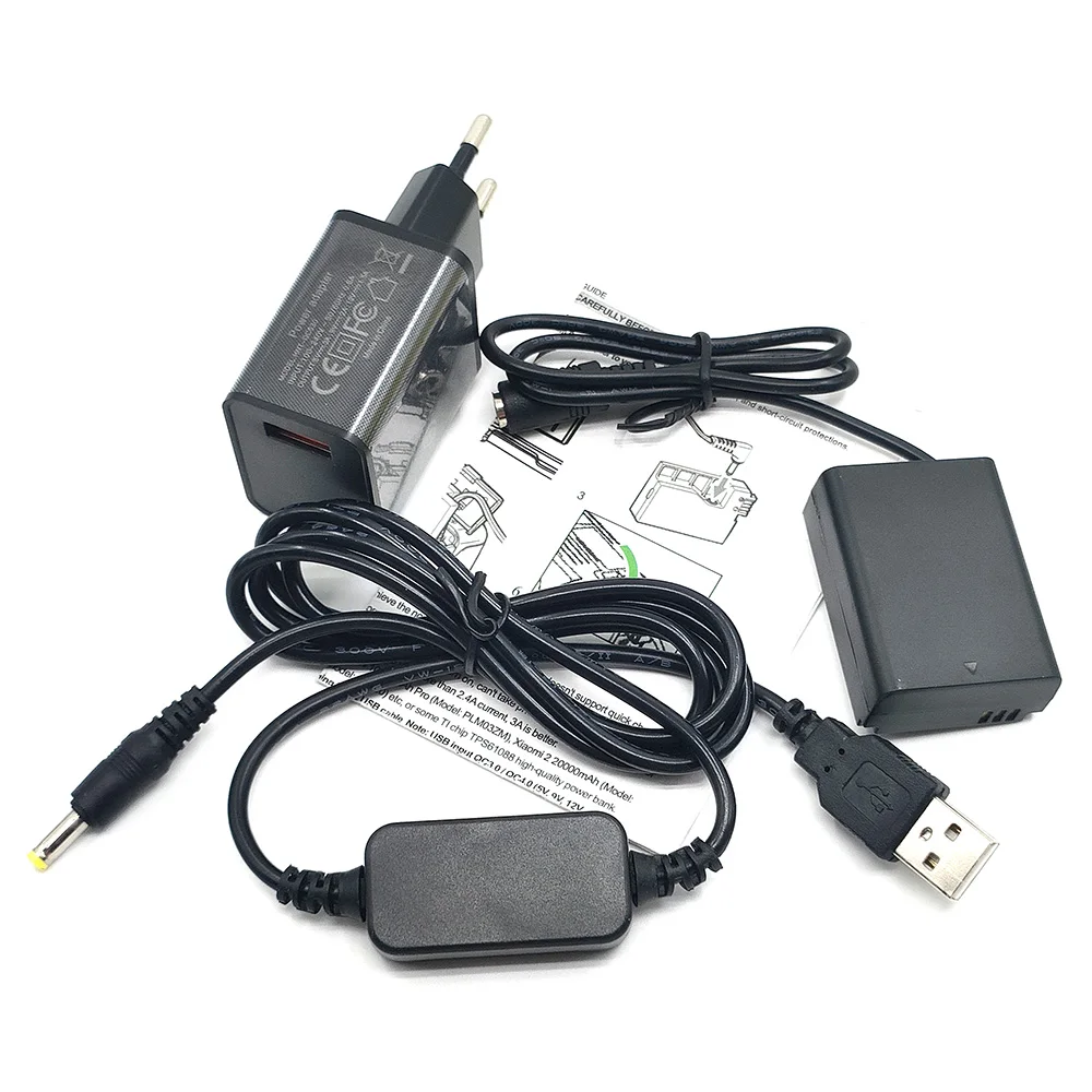 BP1030 Dummy Battery+QC 3.0 Quick Charger USB Power Adapter Cable For Samsung NX200 NX210 NX1000 NX300 NX2000 BP1130 Camera