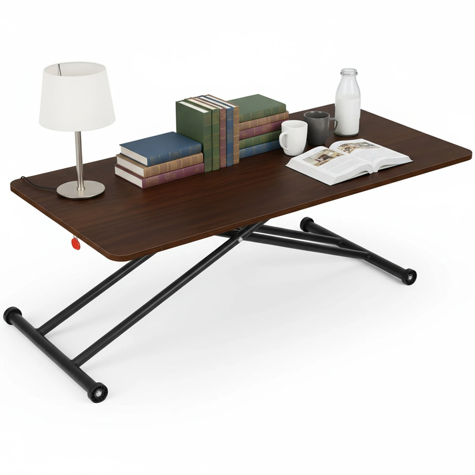 طاولة قهوة قابلة للطي مع بكرات طاولة قهوة منخفضة طاولة أرضية خشبية محمولة لغرفة المعيشة والمنزل