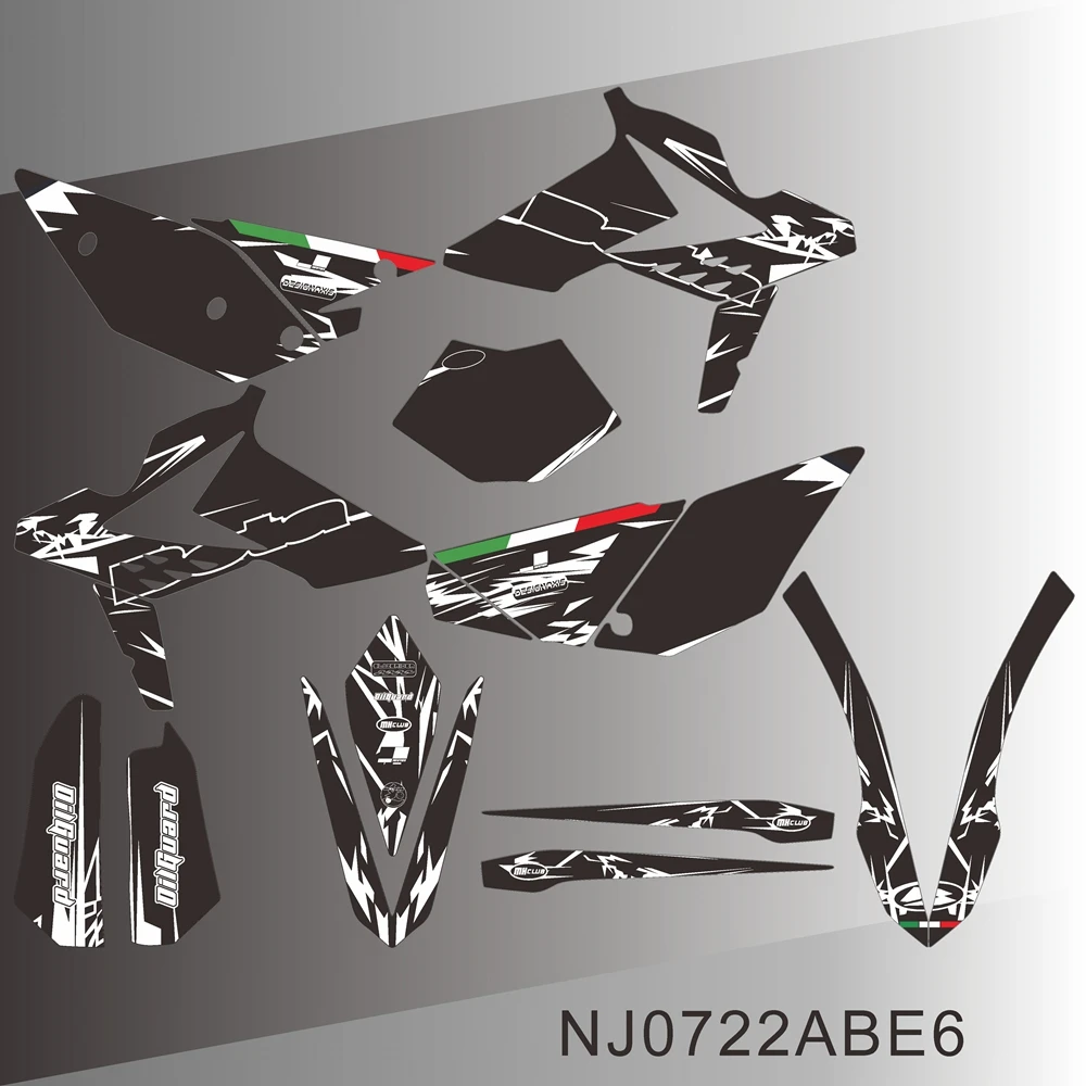 Full Graphics Decals Stickers Motorcycle Background for BETA RR 250 300 350 390 430 480 2013 2014 2015 2016 2017 NJ0722ABE