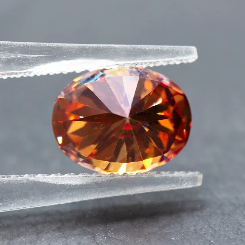 Pierre de moissanite rouge neutre d'eau, coupe nar, pierre précieuse créée en laboratoire, bijoux en diamant, matériaux exécutifs avec certificat GRA