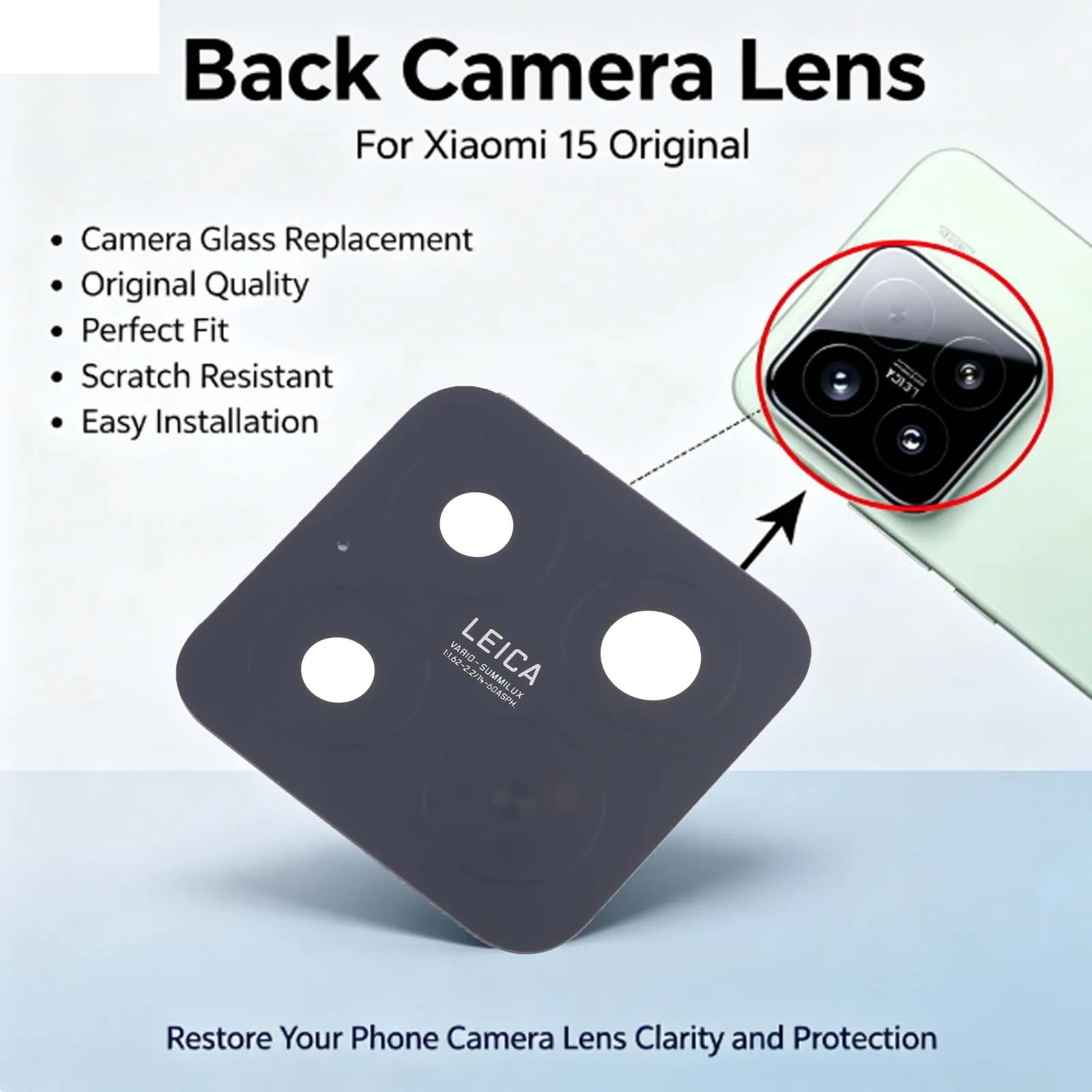For Xiaomi 15 Original Back Camera Lens Repair Replacement Part
