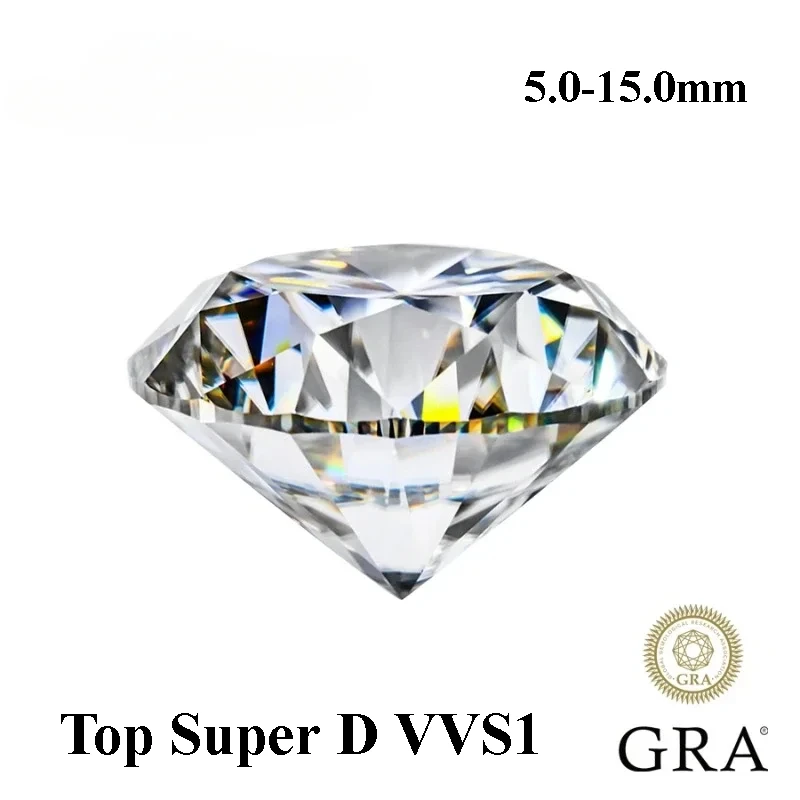 

Top D Color Super White Moissanite Stone Round Cut Vvs1 Advanced DIY Charms Jewelry Rings Earrings Making with GRA Certificate