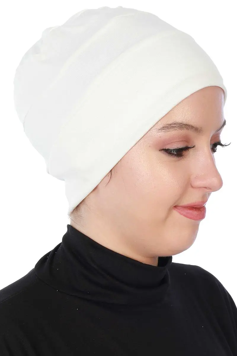 Beret Model hidżab krem do kości