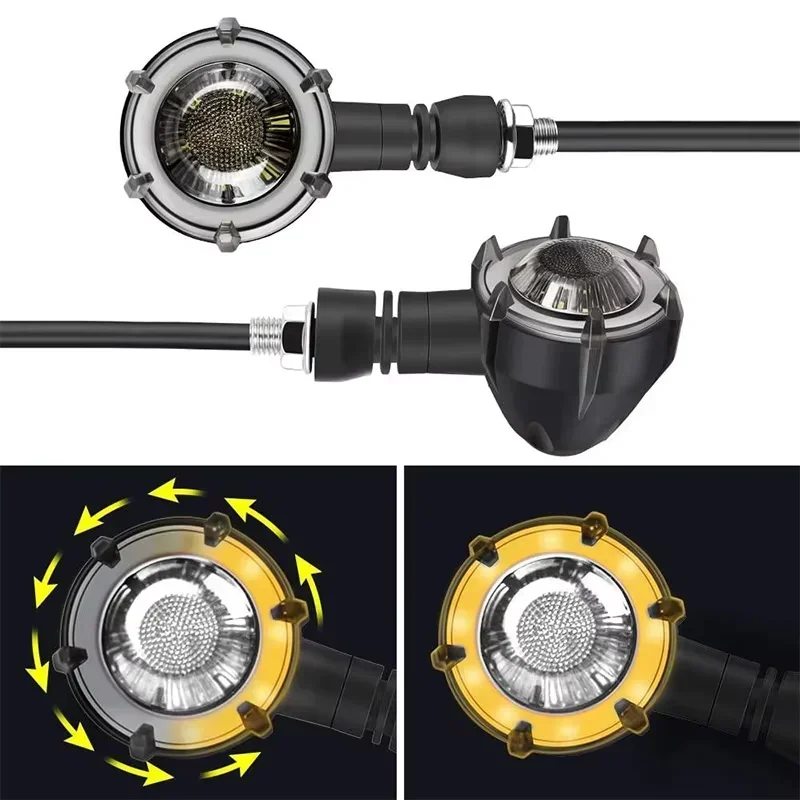 

2PCS Universal Motorcycle LED Turn Signal Indicator White / Blue / Red Sequence Amber Daytime Running Lights DRL for Motorcycle