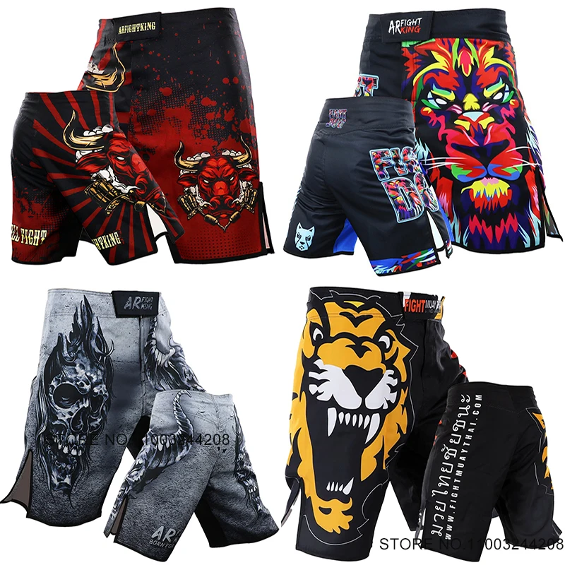 MMA Shorts Men Tiger Muay Thai Boxing Pants Mixed Martial Arts BJJ Grappling Sparring Training Trunks Gym KickboxingFight Shorts