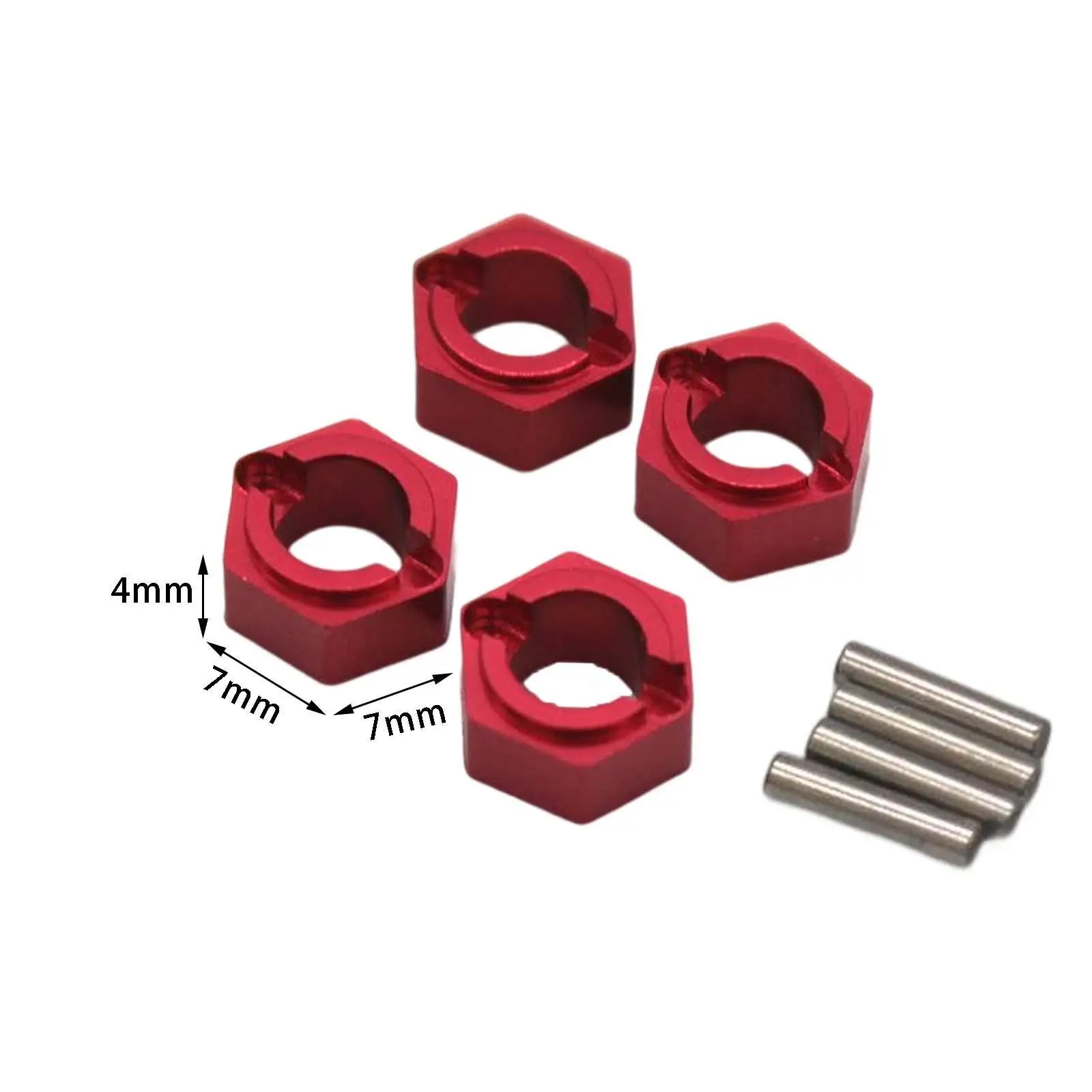 4Pcs Wheel Hex Adaptor Spare Parts Extension Hex Hub Adapter For FMS1/24 Fcx24 RC Crawler Car Aluminum Alloy Lightweight Parts