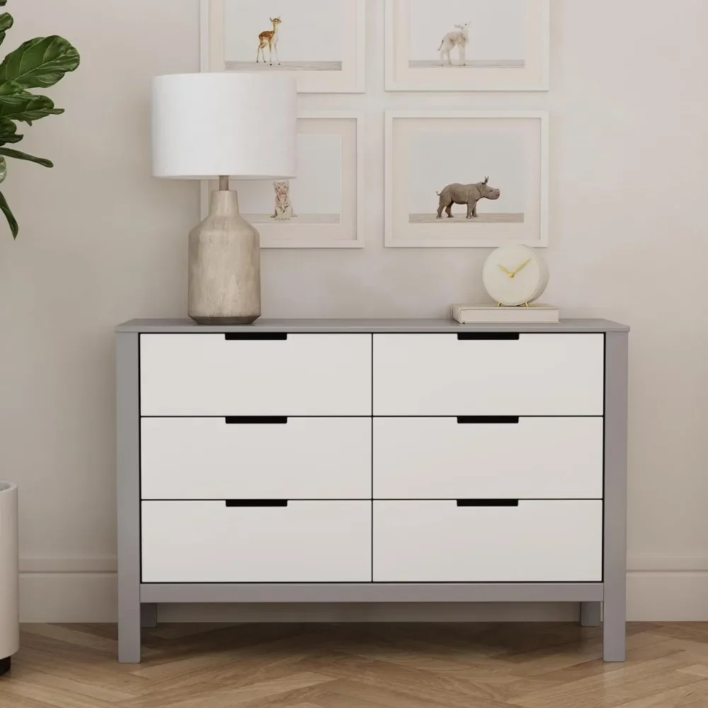 6 Drawers Gray White, This Dressing Table Can Accommodate All Cute Baby Clothes, Blankets, Etc