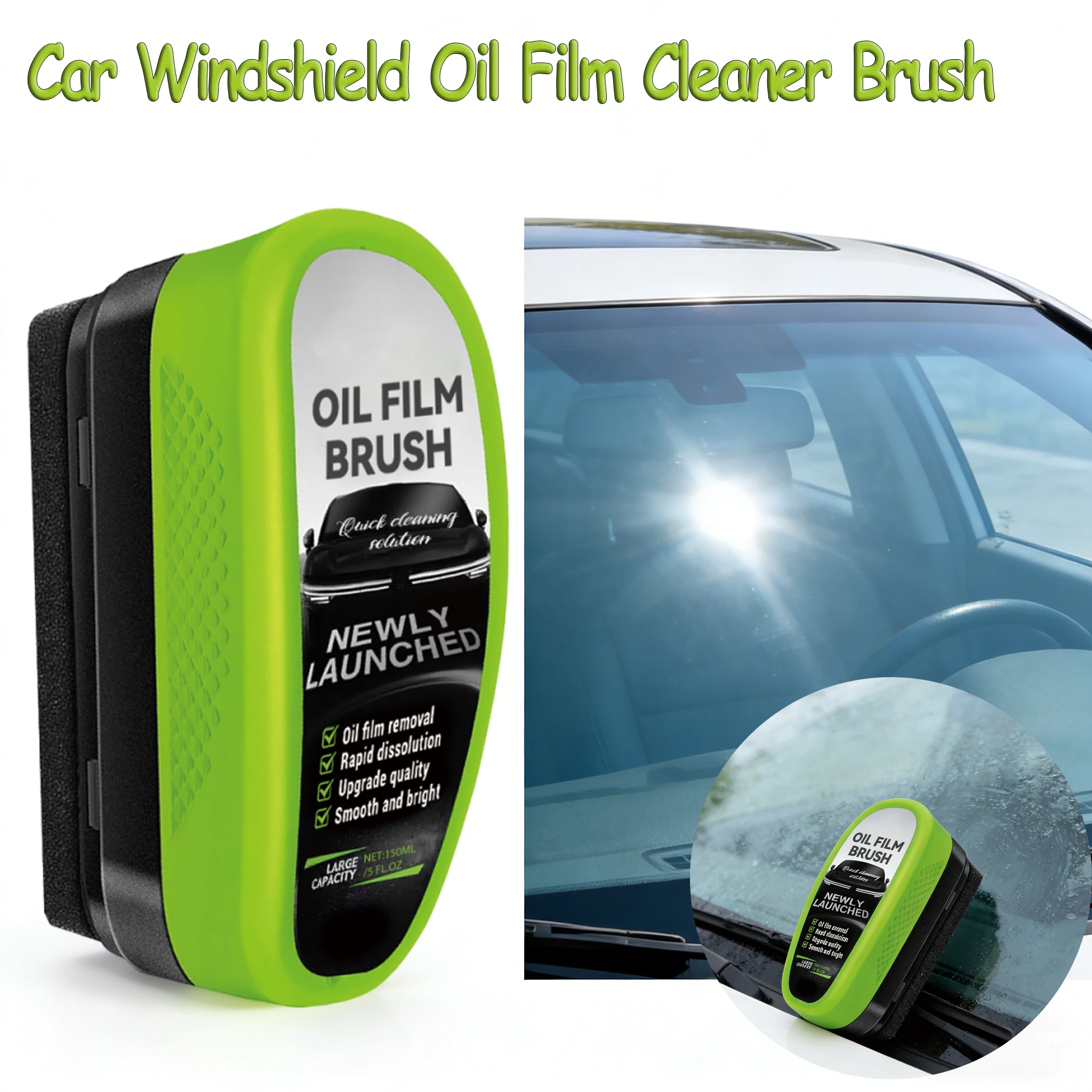 Cepillo Limpiador de Película de Aceite para Automóviles, Limpiador de Película de Aceite para Vidrios de Coche, Cepillo Limpiador de Película de Aceite para Ventanas, Limpiador de Vidrios Antilluvia y Antivaho