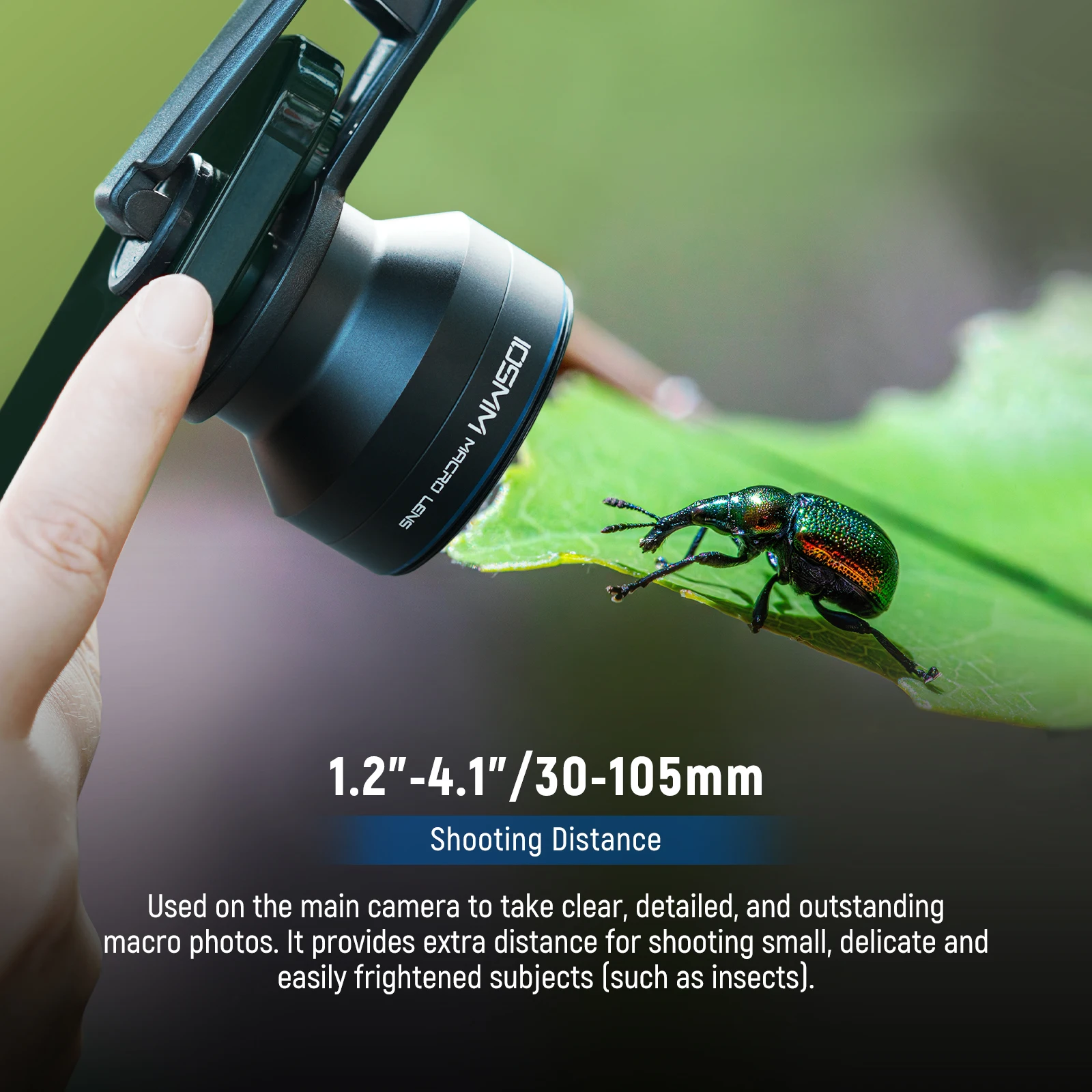 NEEWER Obiektyw makro 105 mm z klipsem do obiektywu telefonu z gwintem 17 mm i pierścieniem adaptera filtra 67 mm, odpowiedni do fotografii makro na telefonie komórkowym — zdjęcie produktu 3