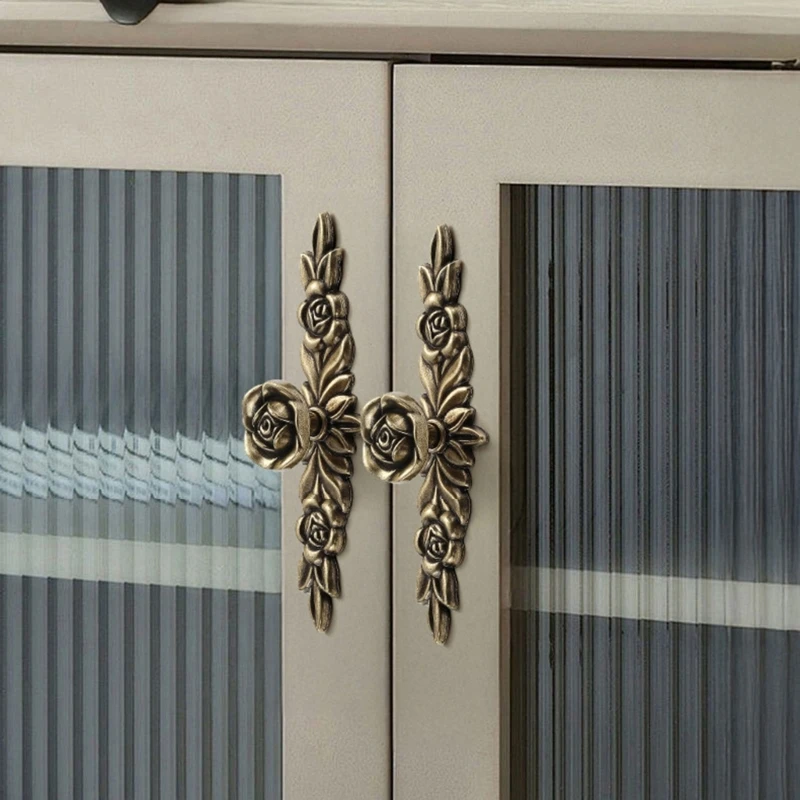 Decorative Furniture and Drawer Knobs, Metal Single-Hole Hardware with Raised Rose Detail and a Defined Handhold M4YD