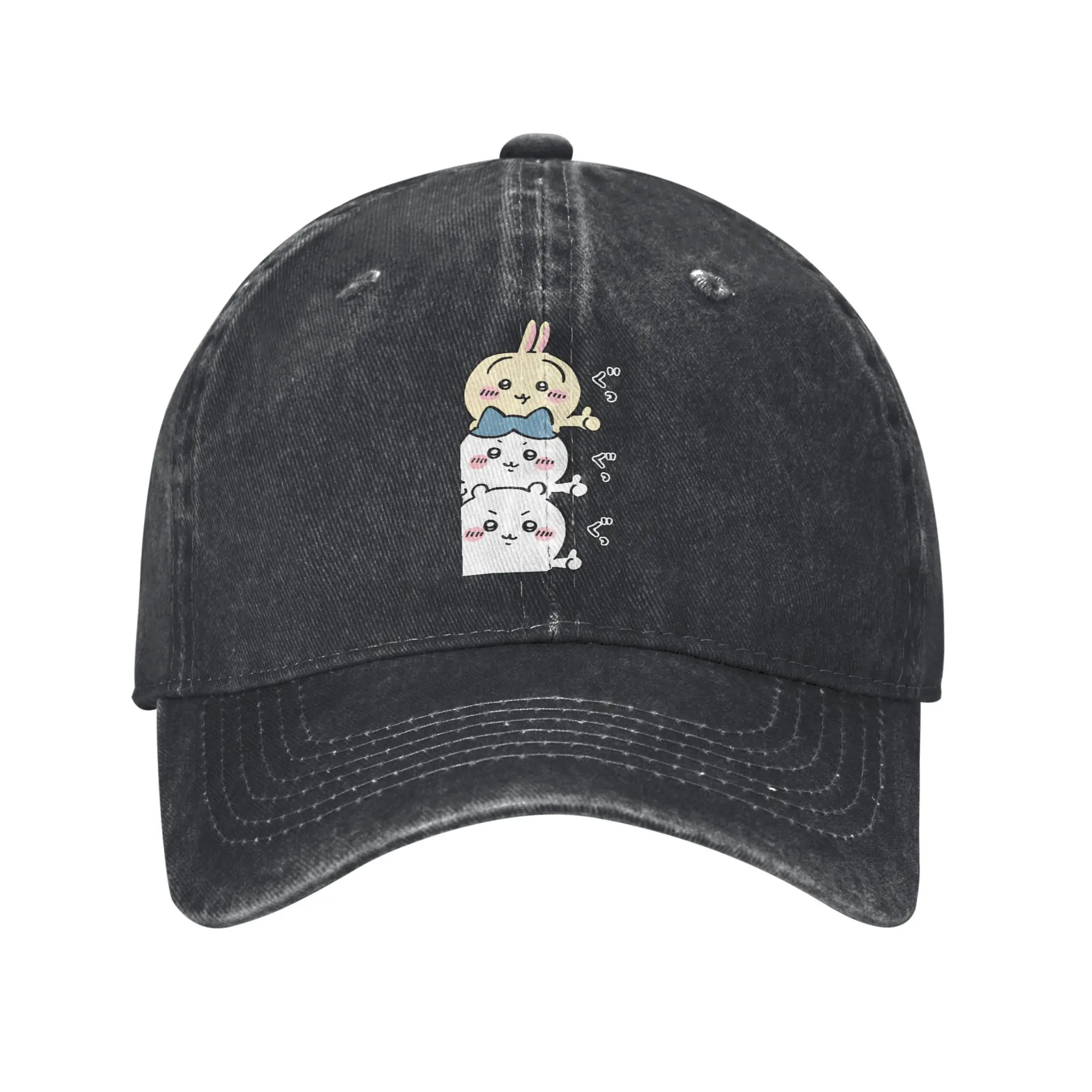 

Chiikawa Usagi Hachiware Good Men Women Baseball Cap Cute Cartoon Distressed Cotton Hat Outdoor Workouts Unstructured Sun Cap