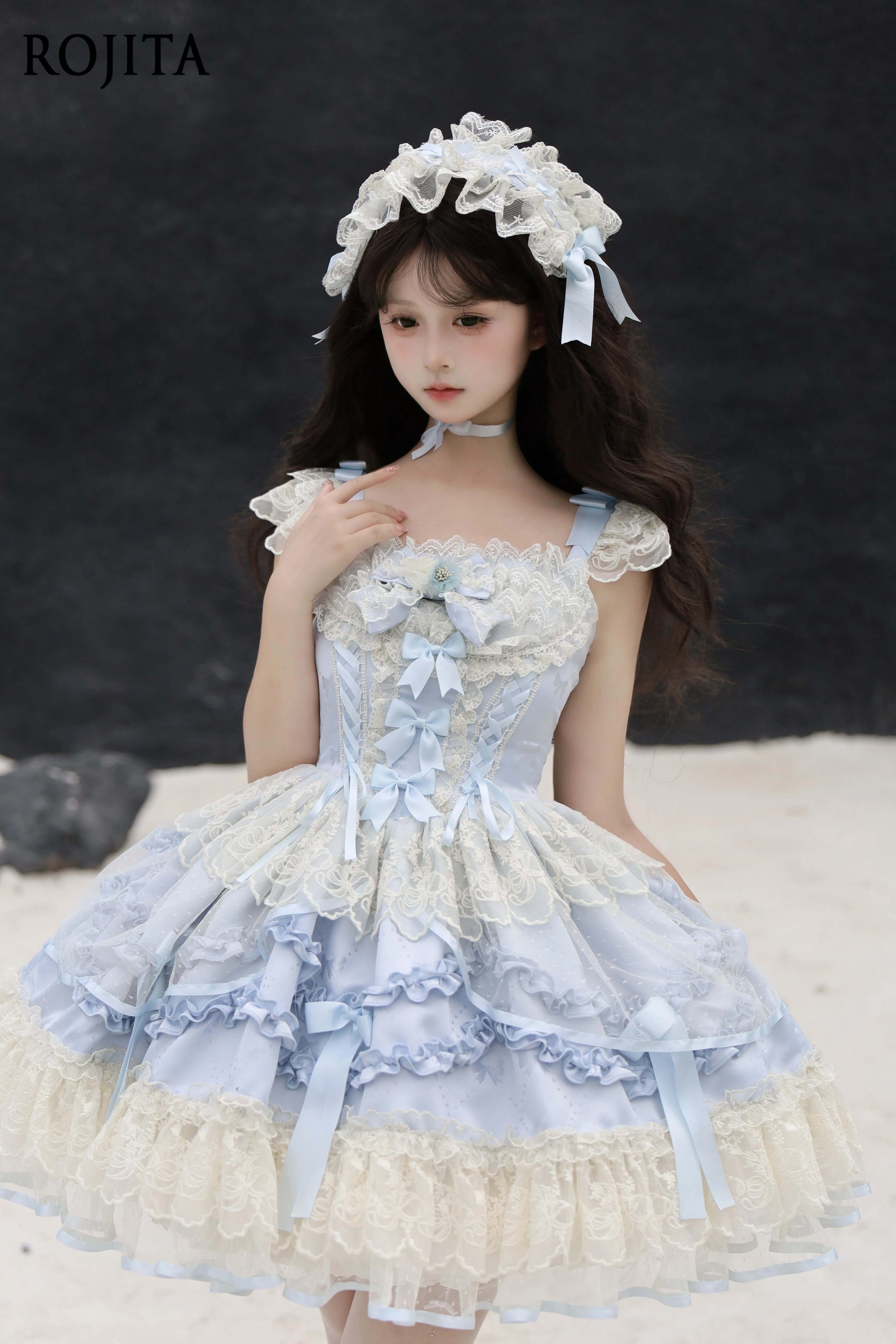 

Birthday Dresses Daily Lolita Dress for Women 2025 Ballet Style JSK Strap Dress Summer Blue JSK Strap Dress + Blue Train